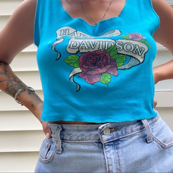 1984 DATE STAMP VINTAGE HARLEY DAVIDSON CUSTOM REWORK PUFF GRAPHIC TANK TOP - Picture 5 of 6